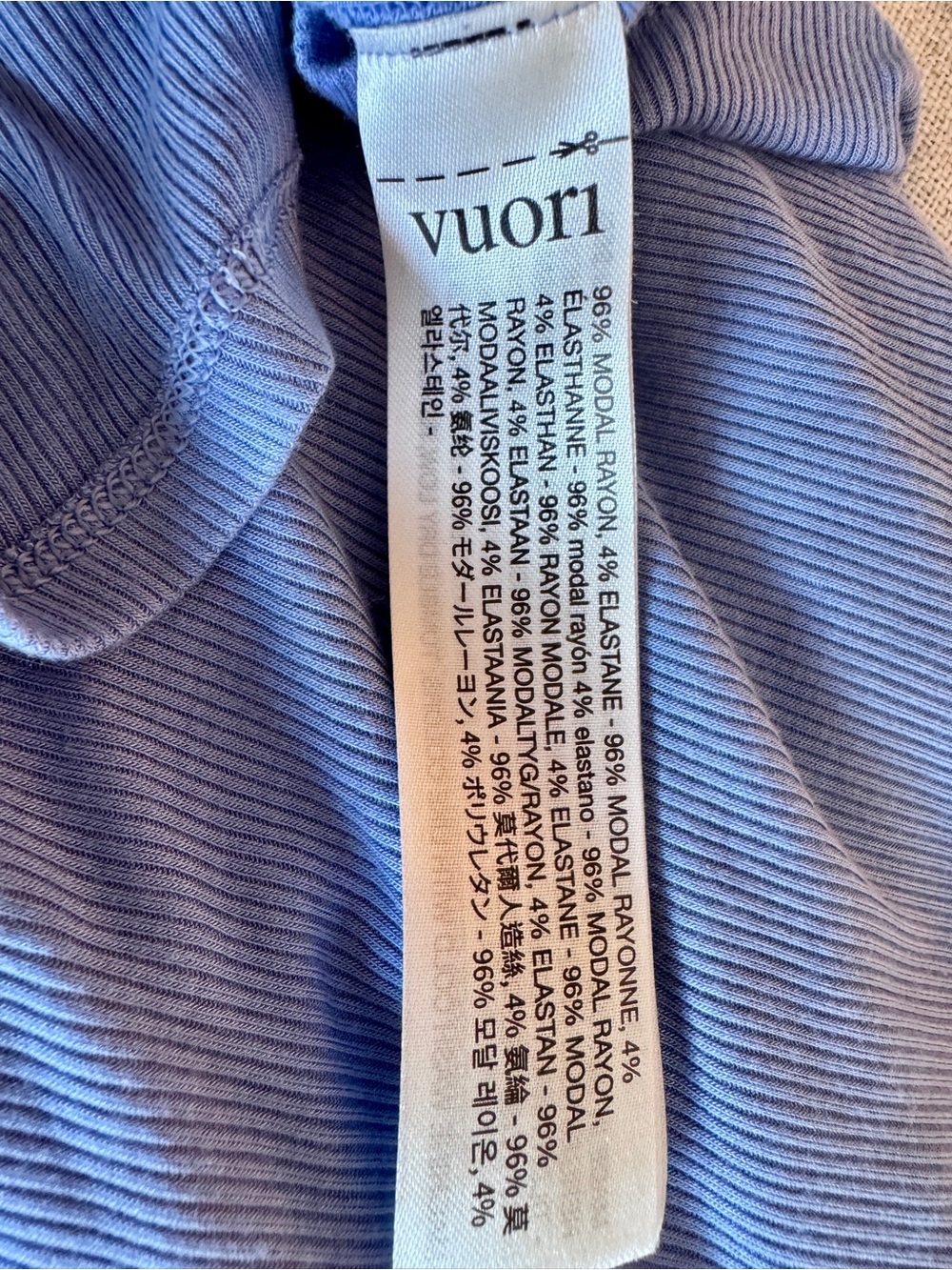 Vuori Halo Essential Rib Tank Periwinkle Blue Modal Blend Sleeveless Top Medium - Picture 6 of 10